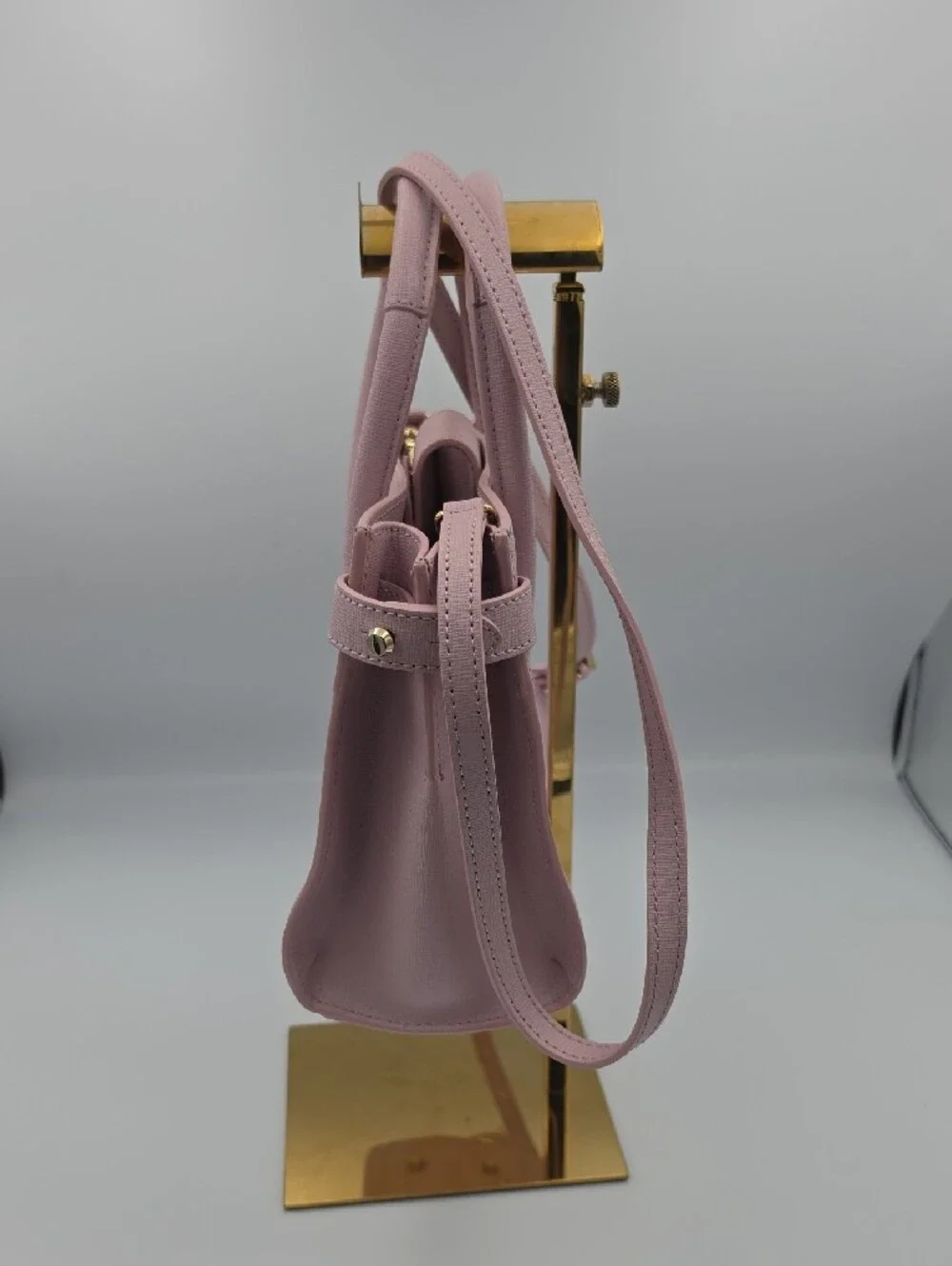 Furla Light Baby Pink Saffiano Small Satchel W Top Handles Gold Hardware (EUC)💗
